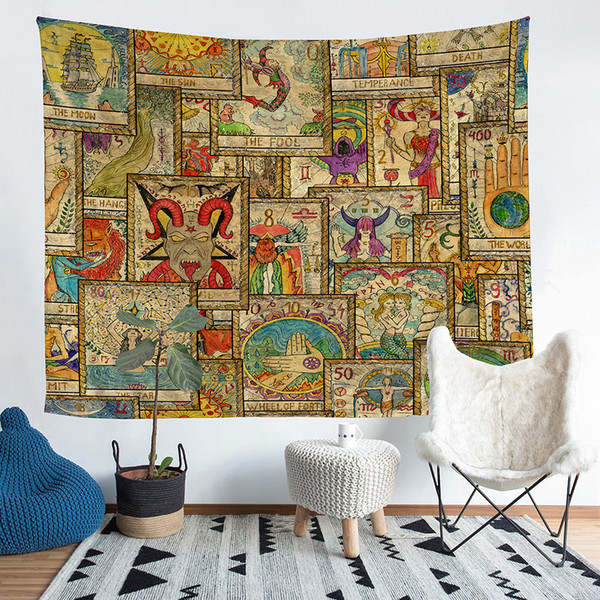 home decor Tarot Front Pattern Theme Multicolor Bck To School wall art Tapestry christmas decorations