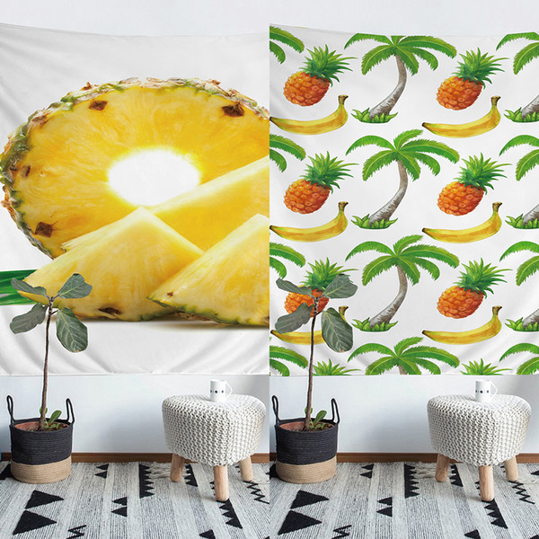 Wholesale - Pineapple Polyester Tapestry Fresco Yoga Beach Blanket Towel Home Decoration Beachwear Bath Throw Shawl Rugs Tablecloths