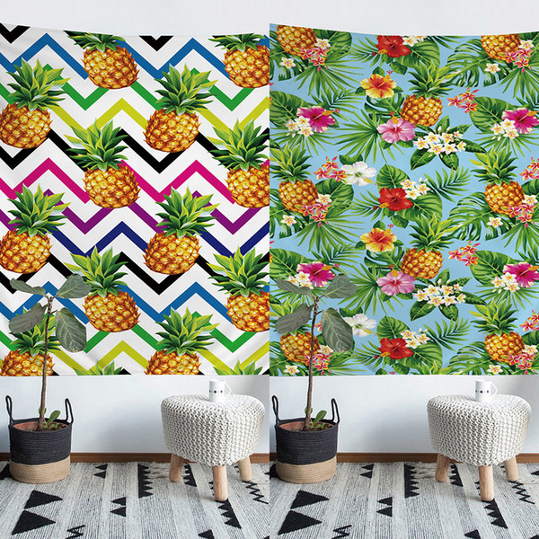 Pineapple Polyester Tapestry Fresco Yoga Beach Blanket Towel Home Decoration Beachwear Bath Throw Shawl Rugs Tablecloths