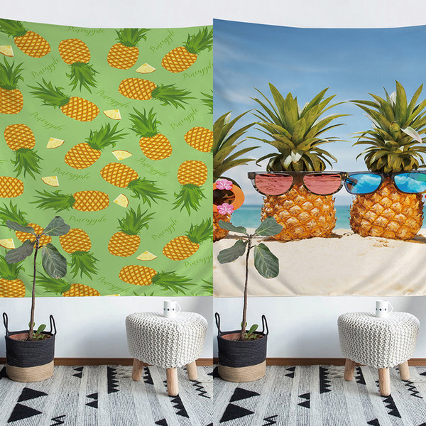 Wholesale - 3D Pineapple Polyester Tapestry Fresco Yoga Beach Blanket Towel Home Decoration Beachwear Bath Throw Shawl