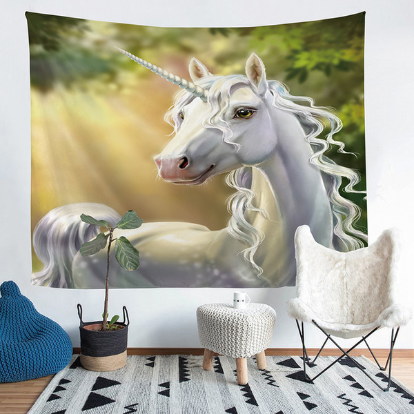 Wholesale - Unicorn Polyester Tapestry Fresco Yoga Beach Blanket Towel Home Decoration Beachwear Bath Throw Shawl