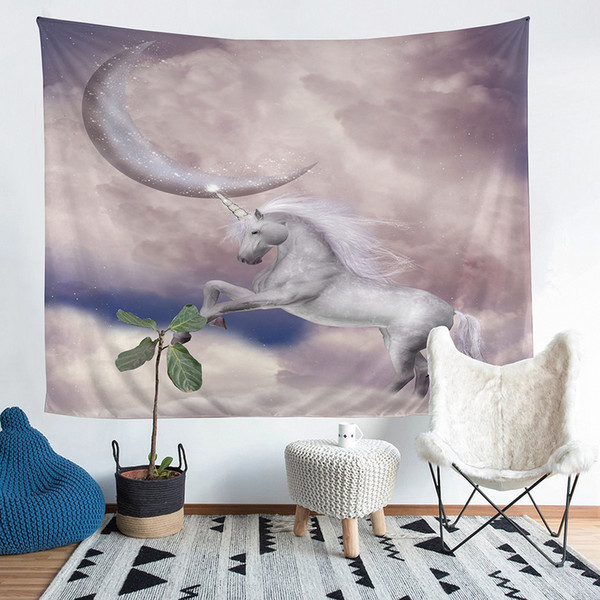 Wholesale - Unicorn and Elephant Polyester Tapestry Fresco Yoga Beach Blanket Towel Home Decoration Beachwear Bath Throw Shawl