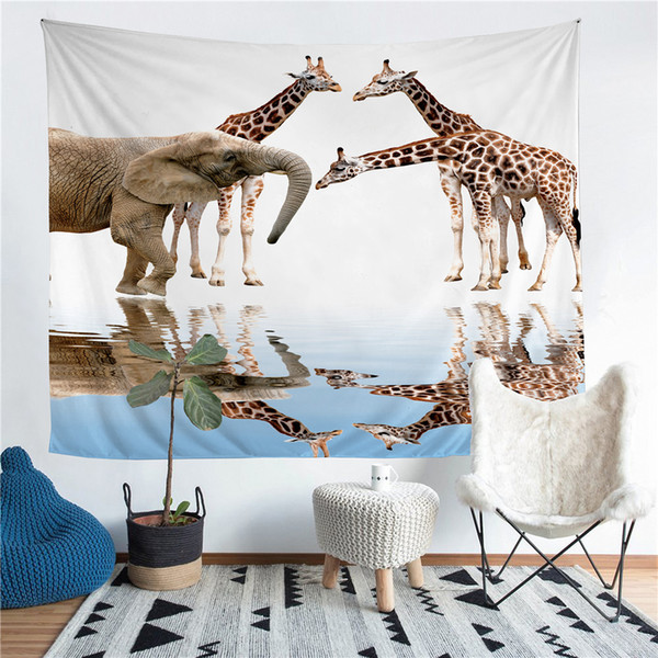 Wholesale - Giraffe Polyester Tapestry Fresco Yoga Beach Blanket Towel Home Decoration Beachwear Bath Throw Shawl