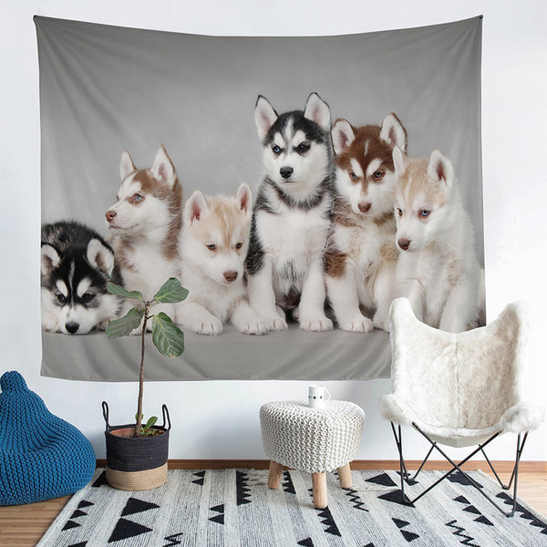 Wholesale - Sled Dog and Giraffe Polyester Tapestry Fresco Yoga Beach Blanket Towel Home Decoration Beachwear Bath Throw Shawl