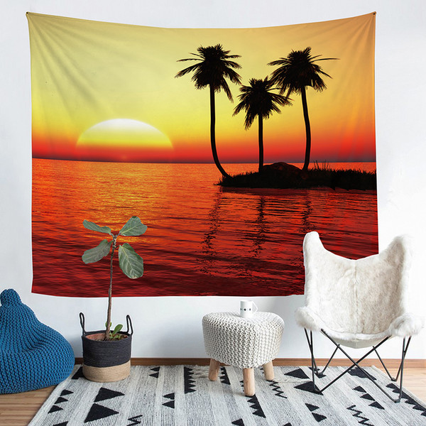 Wholesale - Wall Tapestry Seaside View Tapestry Wall Hanging Fresco Yoga Beach Blanket Towel Home Decoration Beachwear all Size