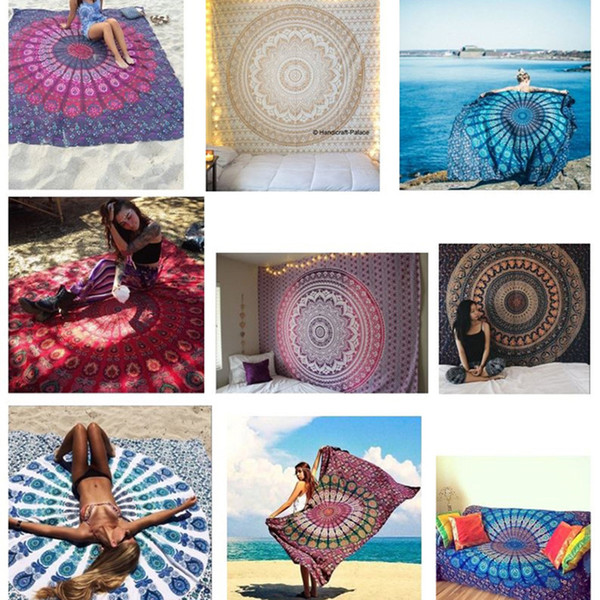 Beach Towels Polyester Printed Tapestry Tablecloth Beach Towel Serviette Covers Beach Shawl Wrap Yoga Mat 210*150cm