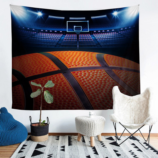 Wholesale - Basketball Polyester Tapestry Fresco Yoga Beach Blanket Towel Home Decoration Beachwear Bath Throw Shawl