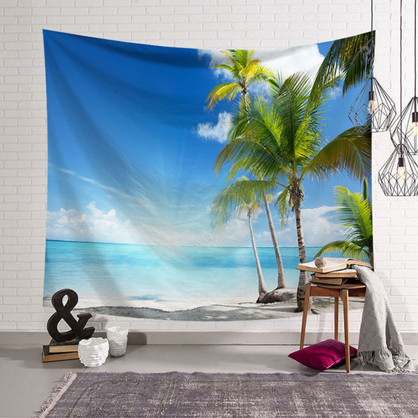 Palm Trees Wall Tapestry Bedspread Wall Art Beach Blanket Bohemian Room Decor Scenery Carpet