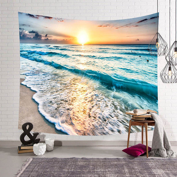 Coastal Decor Wall Tapestry Home Textile Fabric Wall Hanging Mat Beach Towel Bedroom Headboard Decoration