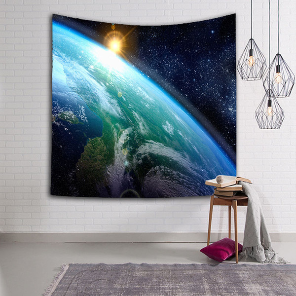 The Earth Wall Tapestry Galaxy Decorative Carpet Large Beach Mat Wall Fabric Home Textile