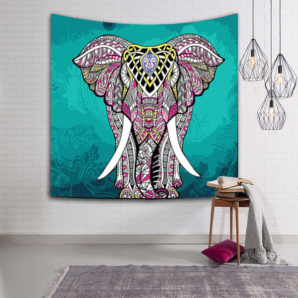 India Tapestry Elephant Towel Boho Decoration Home Textile Mandala Wall Hanging Cover Up Beach