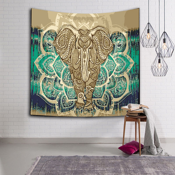 Wall Hanging Indian Decoration Tapestry Mandala Elephants Carpet Boho Beach Blanket Towel