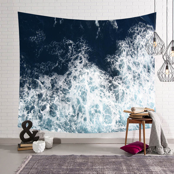 Wind Wave Wall Hanging Tapestry Boho Decor Home Textile Table Cloth Sand Free Beach Mat