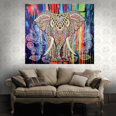 Folk Custom Tapestry Elephant Background Tapestry Mandala Yoga Home Cloth Beach Towel Living Room Decoration Wall decoration ECO Friendly