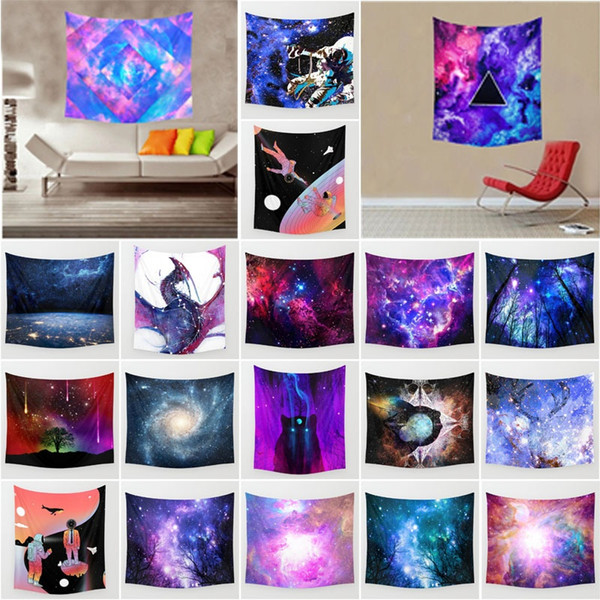 Galaxy Starry Sk Tapestry White Abstract Home Fashion Sofa Decoracion Polyester Boho Mur Indian Tapestry Wall Hanging 150x130cm