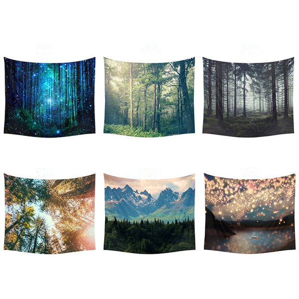 Galaxy Stars Tapestry Rainforest Beautiful Scenery Multi Purpose Printed Wall Hanging Home Decoration of The Hotel Beach Yoga Mat