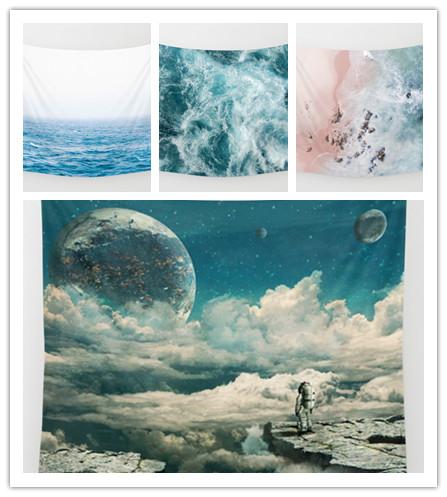 Ocean Sea Tapestry Background Mandala Yoga Home Cloth Beach Towel Living Room Decoration Wall decoration ECO Friendly