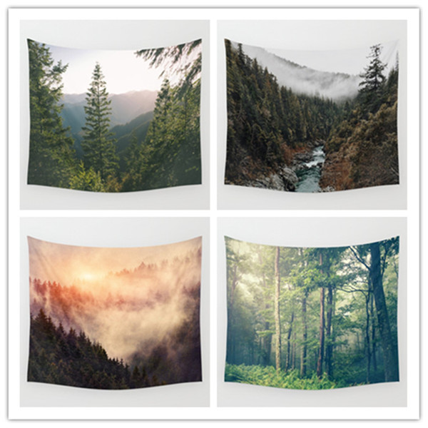 forest scenery Tapestry Background Yoga Home Cloth Beach Towel Living Room Decoration Wall decoration ECO Friendly