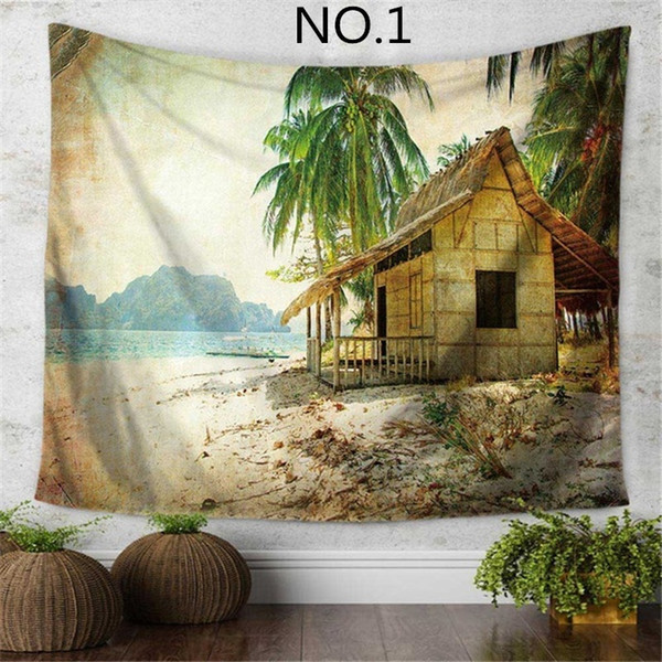 Coconut Tree Tapestry Whale Owl Elk Tapestry and Home Cloth Beach Towel Living Room and Animal Picture Custom Made