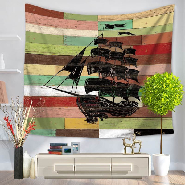 Pirate Tapestry Ship Paddle Elephant Home Decorative Polyester 130 Cm X 150 Cm Beach Towel Fashion Sofa Wall Decor