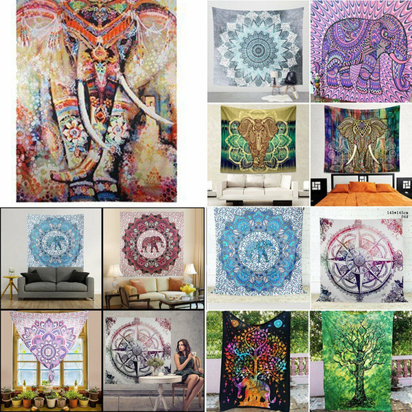 210x150cm Hippie Indian Mandala Tapestry Boho Wall Hanging Bedspread Beach Towel Yoga Mat Printing Beach Towels