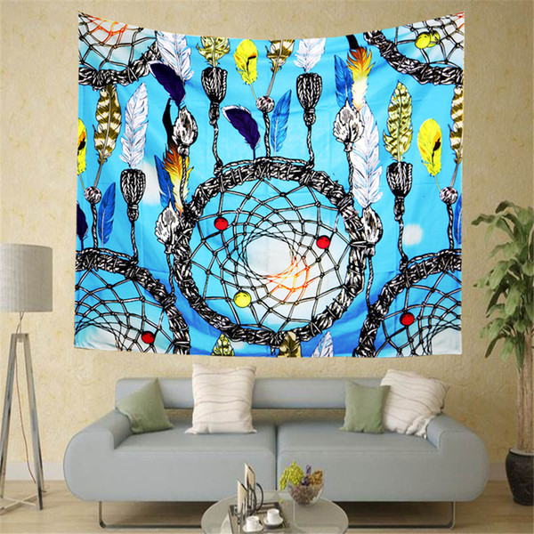 150x130cm Dream Catcher Tapestries Wall Hanging Bohemian Hippie Throw Bedspread Home Wall Decor Printing Beach Towels