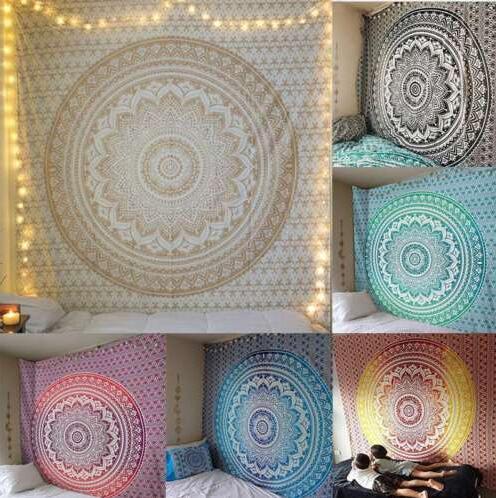 Mandala Indian Tapestry Wall Hanging Bohemian Polyester Yoga Shawl Mat Mandala Tapestry Hippie Indian Tapestry KKA6820