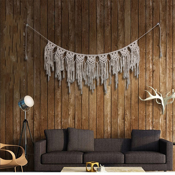 Pure Hand Knitting Tapestry Bohemia Style Wedding Wall Decoration Home Furnishing Walls Hanging Creative New Pattern Pendant 28sj Y