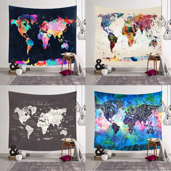 World Map Tapestry Nordic Style Sofa Background Home Decoration Accessories Psychedelic Tapestries Wall Decor