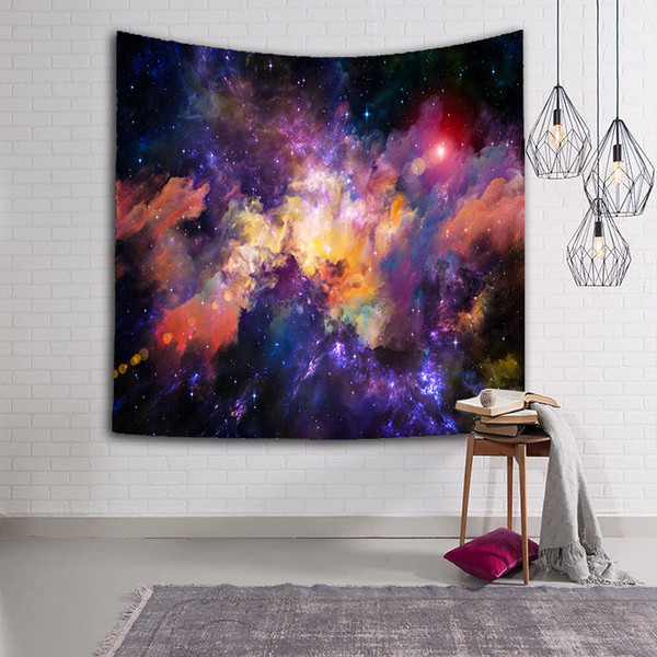 3D Galaxy Hanging Wall Beautiful Tapestry Hippie Retro Home Decor Yoga Beach Towel For Living Room Bedroom Easy To Clean