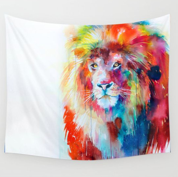 Lions Pattern Indian Mandala Tapestry Floral Wall Hanging Home Decorative Hanging Cloth Polyester/Cotton Bed Linens Printed Sofa Cover