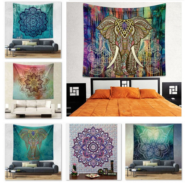 20 Designs 150*130cm Bohemian Mandala Beach Tapestry Hippie Throw Yoga Mat Towel Indian Polyester Beach Shawl Bath Towel B1078