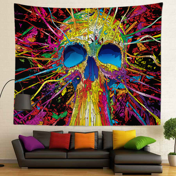 Abstract Design and Sublimation Printed High Definition Colorful Custom Size 400g Wall Tapestry for Home Decoration