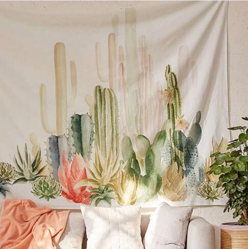 1pc wholesae Wall Hanging Cactus Tapestry Bohemian Cover Beach Towel Throw Blanket Picnic Yoga Mat Home Decoration TextilesAEI-423