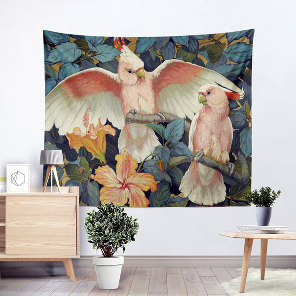 Tapestry Wall Hanging Oil Painting Peacock Flamingo Parrot Crane Home Decoration Tapestry Wall Hanging Beach Towel Blanket