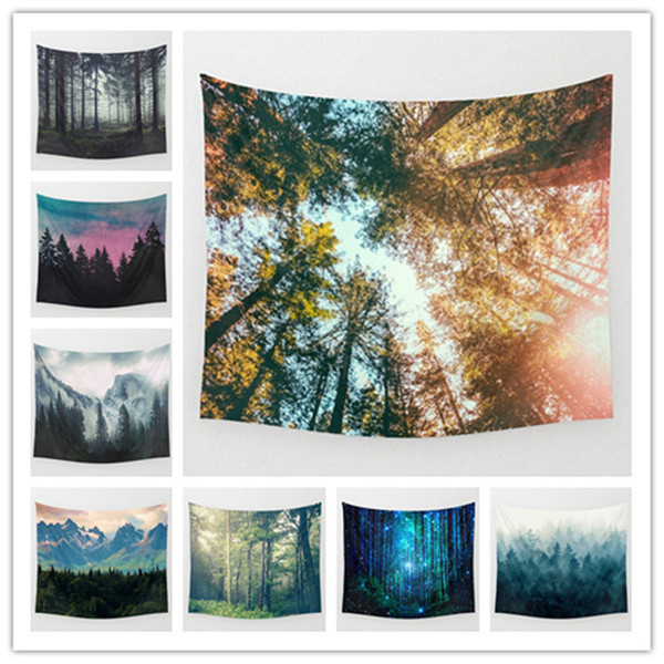 8 Style Trees Forest Style Tapestries 130x150cm Wall Hanging Tapestry Throw Mat Home Room Art Wall Decor