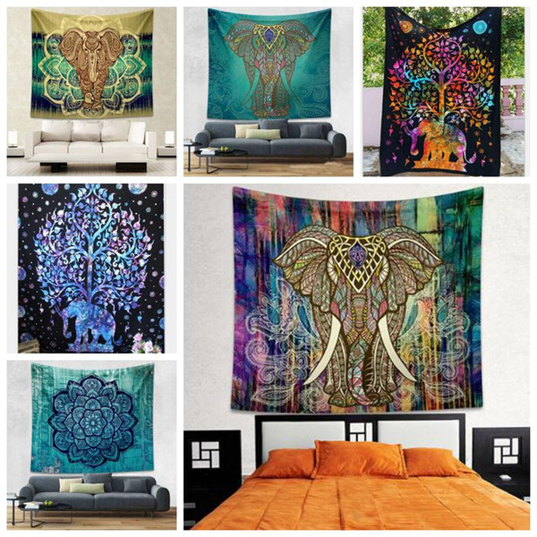 Bohemian Tapestry 150*130cm Mandala Beach Towels Hippie Throw Yoga Mat Towel Indian Polyester Beach Shawl Bath Towel DHL Free Shipping