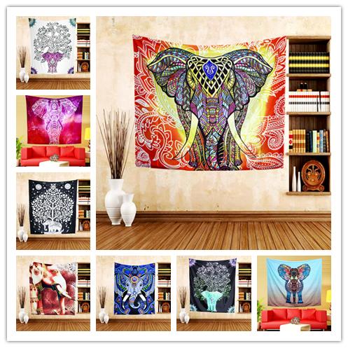 New Indian famous mandala printing tapestry wall hanging wall decoration beach towel elephant totem beach blanket