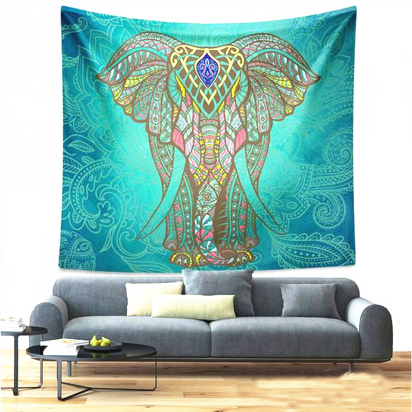 Mandala Bohemian Elephant Tapestry Wall Hanging Psychedelic Wall Art Dorm Décor Beach Throw Indian Wall Tapestries