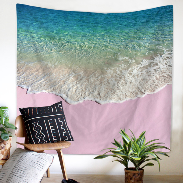 Wall Tapestry Sandbeach Sea Wave Wall Hanging for Bedroom Living Room Dorm Decoration