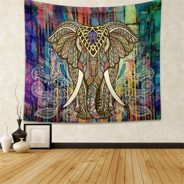 Practical 150 * 130CM polyester wall tapestry variety of style elephant beach towel tablecloth background tapestry mandala