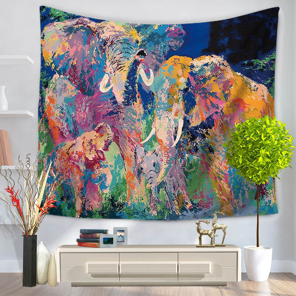 elephant Tapestry animal Wall Hanging Punk Cross Pitctures Wall Tapestry Floral Fashion Women Beach Towel Halloween drop ship