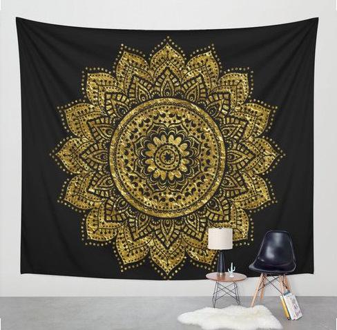 New Printed Lotus Tapestry Bohemia Mandala Tapestry Wall Hanging For Wall Decoration Hippie Tapestry Beach Mat Yoga Mat