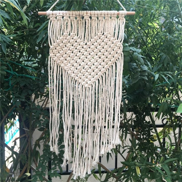 Handmade Knitting Bohemian Tapestry Love Heart Pattern Tapestries For Home Wall Hanging Decoration Supplies Hot Sale