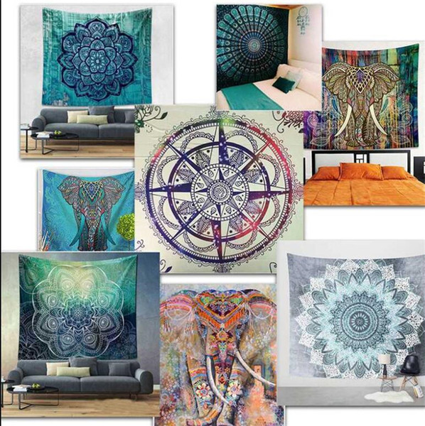 150*130cm polyester Bohemian Tapestry Mandala Beach Towels Hippie Throw Yoga Mat Towel Indian Polyester wall hanging Decor K231