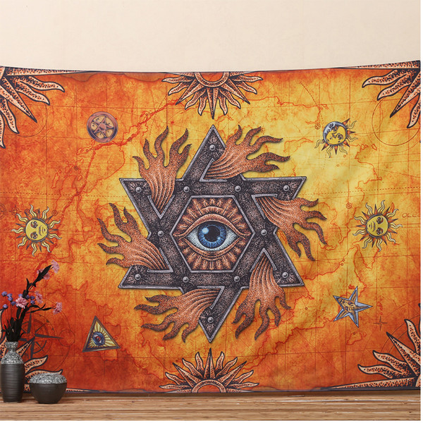 Wall Tapestry National Style Eyes Printed Pattern Print Wall Decorative Beach Carpet 150X130CM 145X200CM 2 SIZES