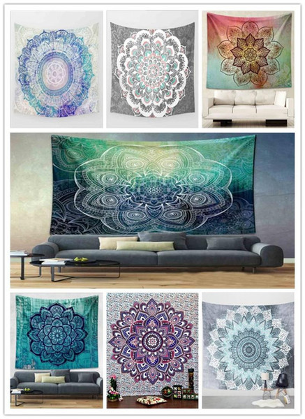 Elephant Bohemian Tapestry Beach Towel Decorative Mandala Tapestry Indian 145*145cm Boho Wall Carpet Free Shipping TO303