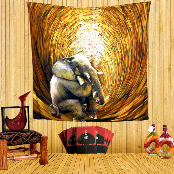 2017 Elephant Wall Hanging Indian Mandala Tapestry blanket Bohemian Bedspread Cover Yoga Mat Beach Towel Home Room Wall Decor free shipping