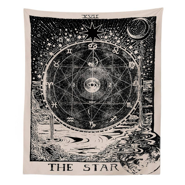 The Moon Tapestry Witchcraft Medieval Europe Vintage Tarot Divination Tapestry Wall Hanging For Dorm Decor Astrology Tapestry