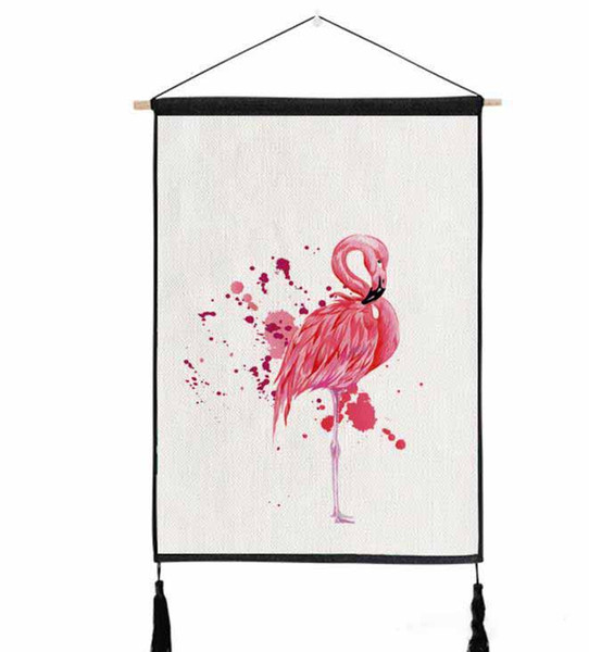 Pink Flamingo pineapple Tapestry Wall Hanging Cotton Linen Bed Sofa Background Picture Home Decor Wedding Hen Theme Party Decoration